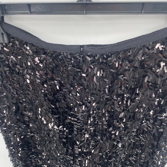 ANN TAYLOR NWT Sequin Black Mini Skirt // 2 - Picture 5 of 7